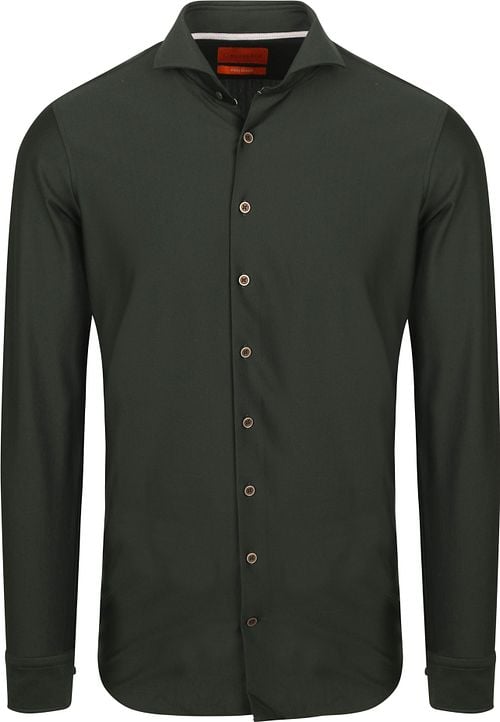 Suitable Chemise Herringbone Vert Foncé