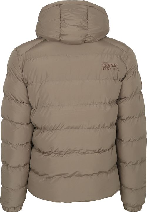 Superdry Puffer Jacket Hooded Greige Product / Achterkant