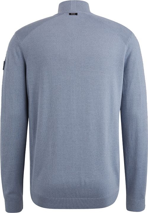 Vanguard Sweater Half Zip Textured Blue Product / Achterkant