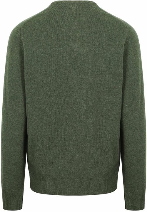 William Lockie Pull Laine D'Agneau Col-V Vert Olive Product / Achterkant