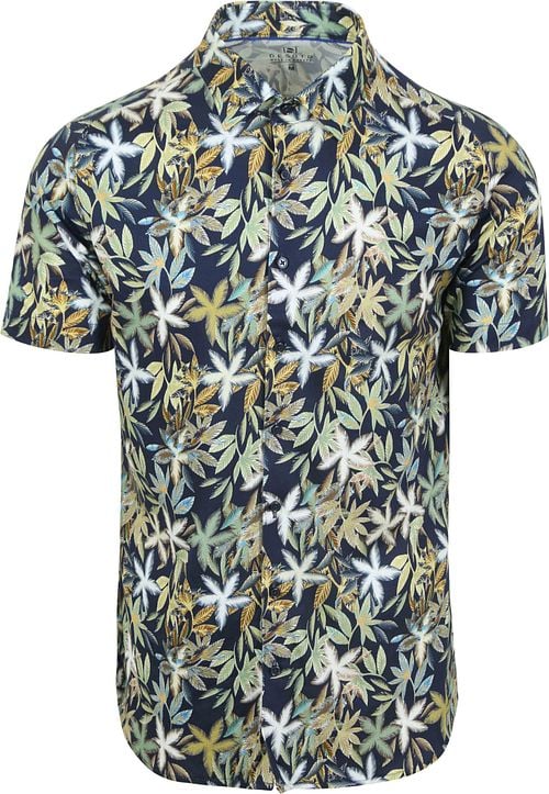 Desoto Short Sleeve Jersey Shirt Botanic Print Navy Product