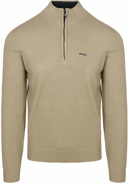 NZA Half Zip Sweater Christopher Melange Warm Beige Product