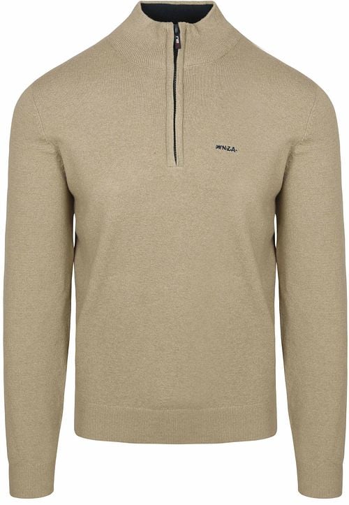 NZA Half Zip Trui Christopher Melange Warm Beige Product
