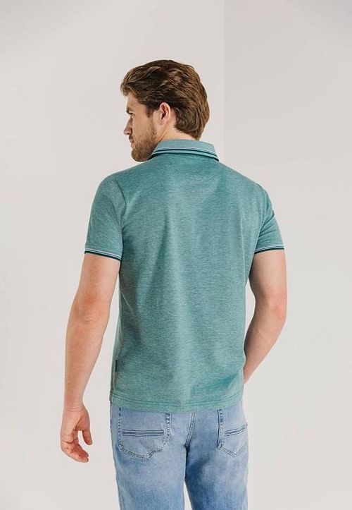 State Of Art Pique Polo Shirt Mint Blue Model / Achterkant
