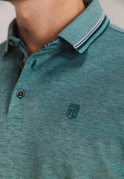 State Of Art Pique Polo Shirt Mint Blue Model / Detail