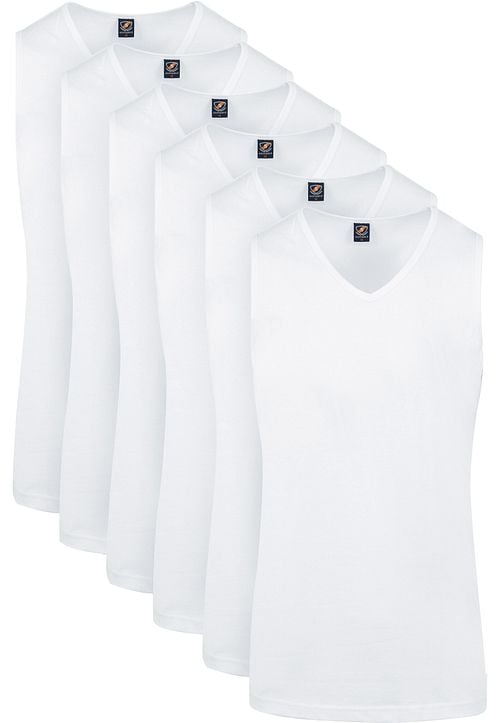 Suitable Viless T-Shirt Sleeveless White 6-Pack Product
