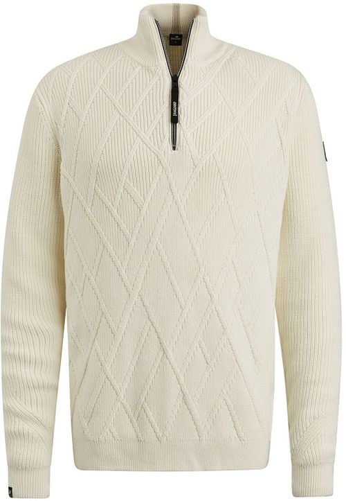 Vanguard Trui Half Zip Structuur Ecru Product
