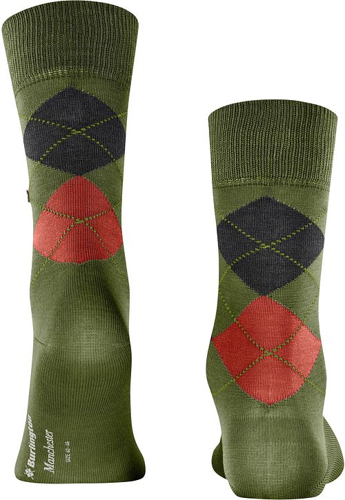 Burlington Manchester Socken Kariert Grün 7517 Product / Achterkant