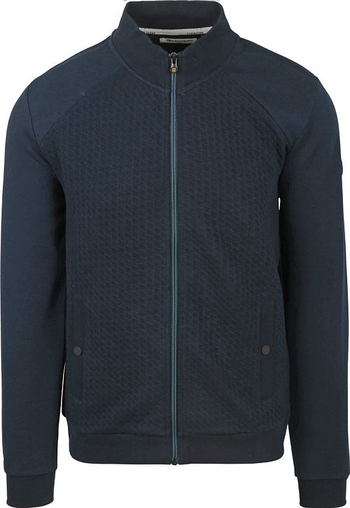 No Excess Cardigan Zipper Jacquard Navy Product