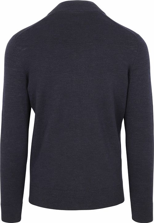 Suitable Cardigan Slub Yarn Marine Product / Achterkant