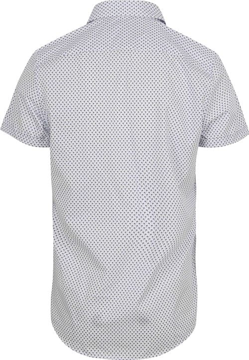 Suitable Short Sleeve Overhemd Print Blauw Product / Achterkant
