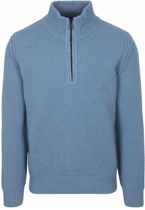 BOSS Trui Half Zip Kurano Blauw Product