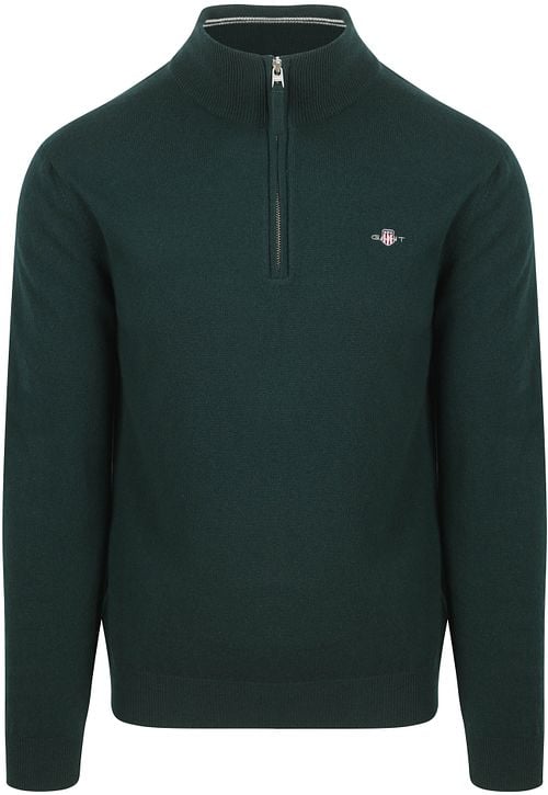 Gant Halfzip Wol Trui Logo Groen Product