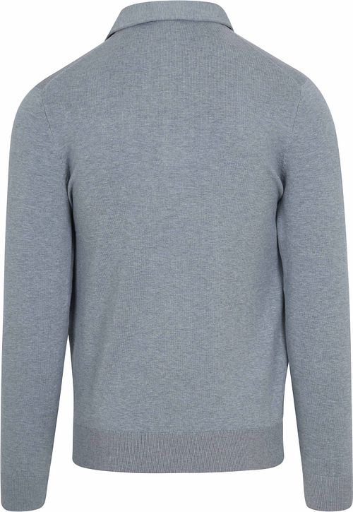 Profuomo Longsleeve Polo Luxury Basic Bleu Product / Achterkant