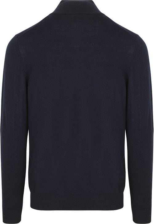 Profuomo Half Zip Pullover Merino Wool Navy Product / Achterkant