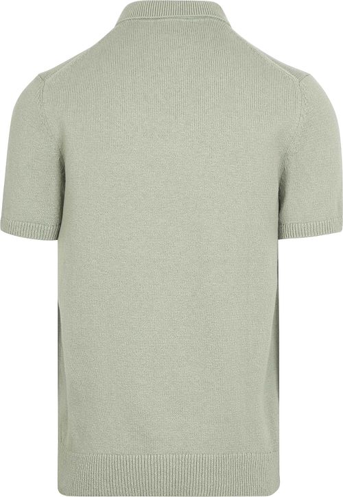 Suitable Heavy Knitted Polo Shirt Raw Light Green Product / Achterkant