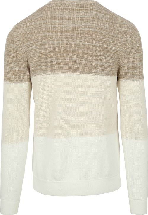 Blue Industry Pullover Stripes Beige Product / Achterkant