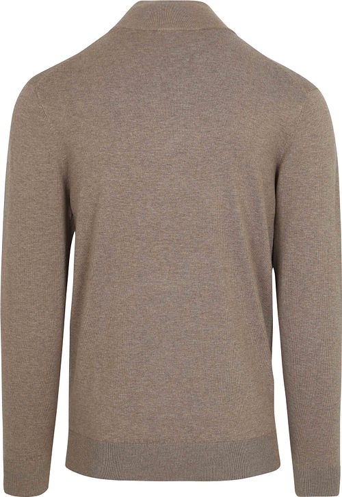 Profuomo Half Zip Pullover Luxury Basic Taupe Product / Achterkant