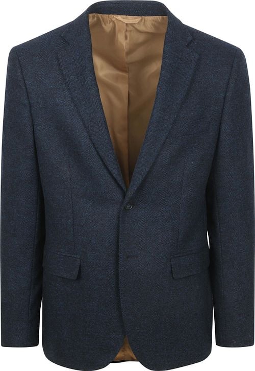 Suitable Blazer Herringbone Merino Wool Navy
