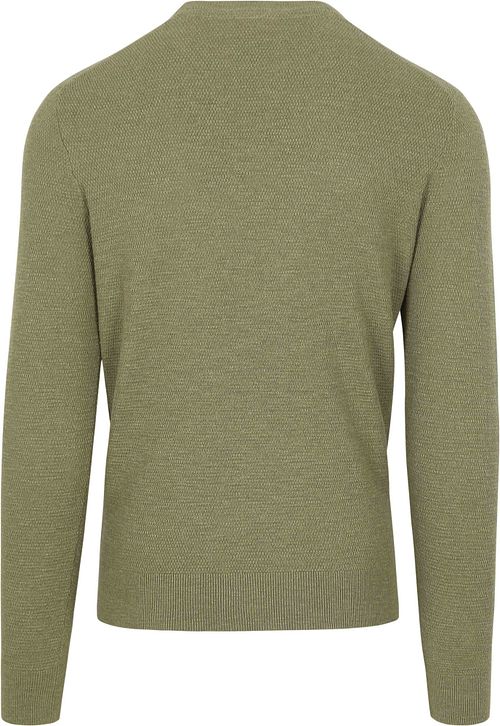 Suitable Pullover Structure Slub Olive Green Product / Achterkant