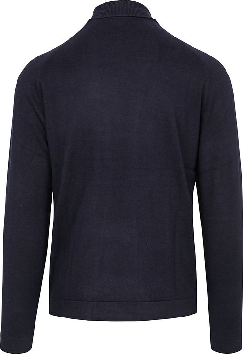 Blue Industry Pull Col Roulé Marine Product / Achterkant
