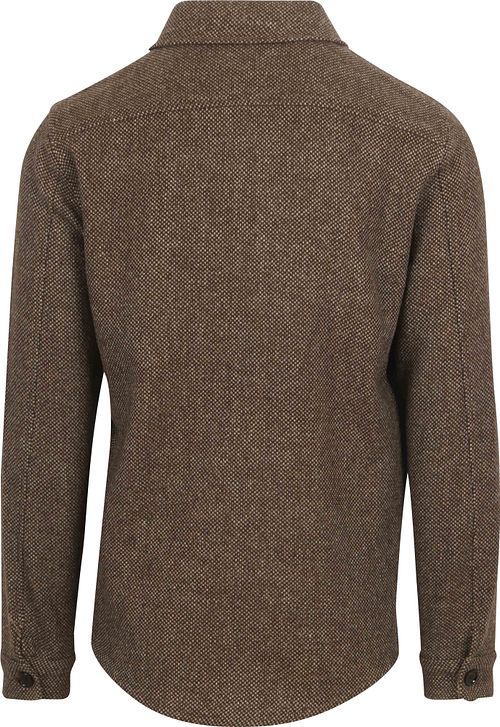 Profuomo Textured Overshirt Wool Brown Product / Achterkant