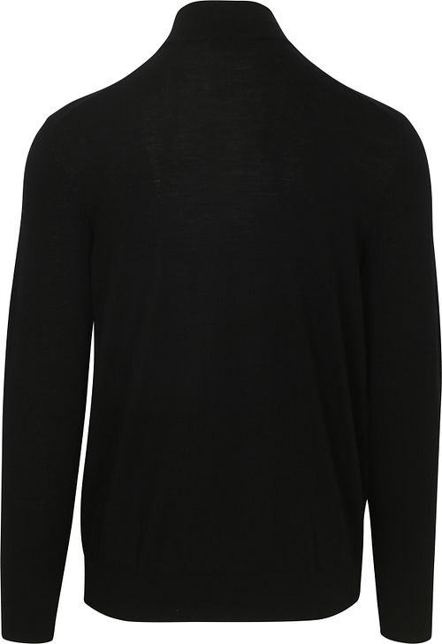 Profuomo Half Zip Pullover Merino Wool Black Product / Achterkant