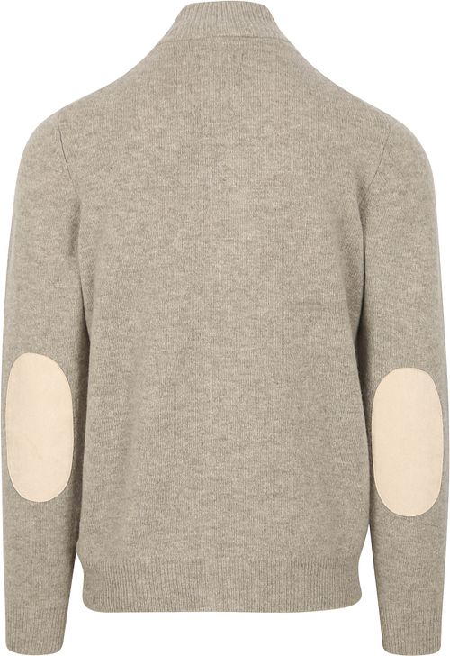 Barbour Zip Cardigan Wool Greige Product / Achterkant