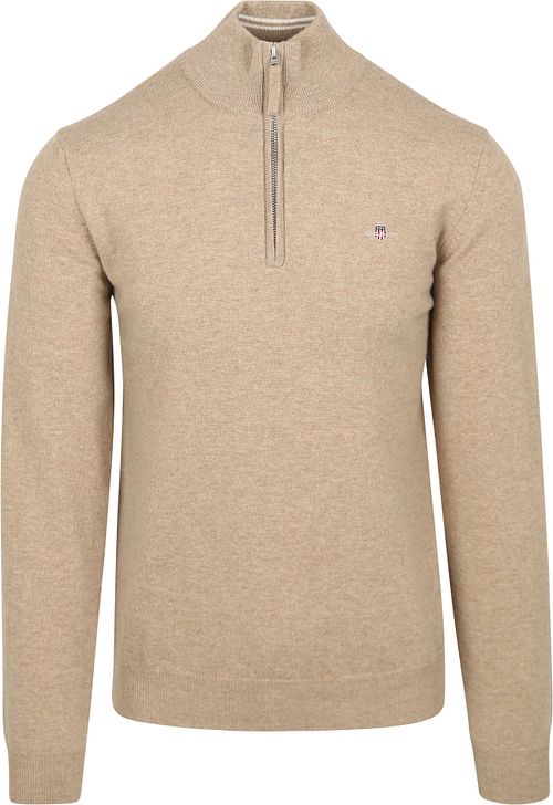Gant Halfzip Wool Sweater Logo Beige Product