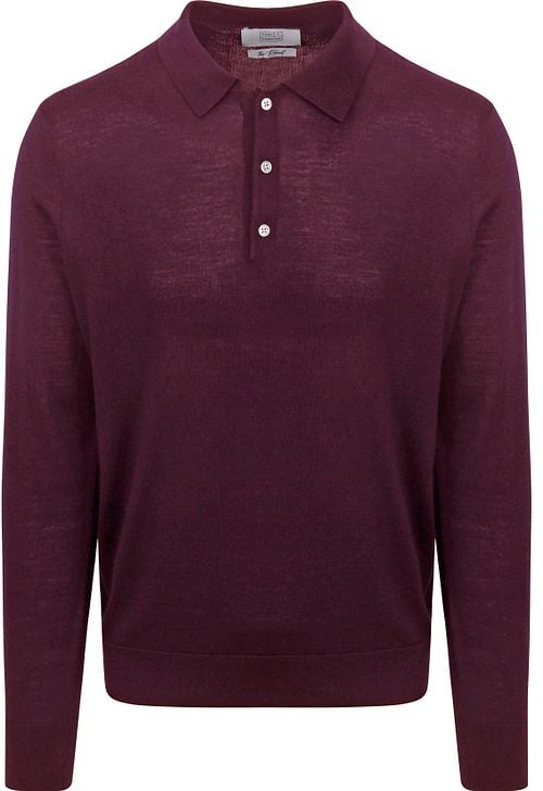 King Essentials The Robert Long Sleeve Polo Shirt Merino Burgundy Product