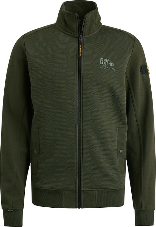 PME Legend Cardigan Jacquard Interlock Olive Green Product