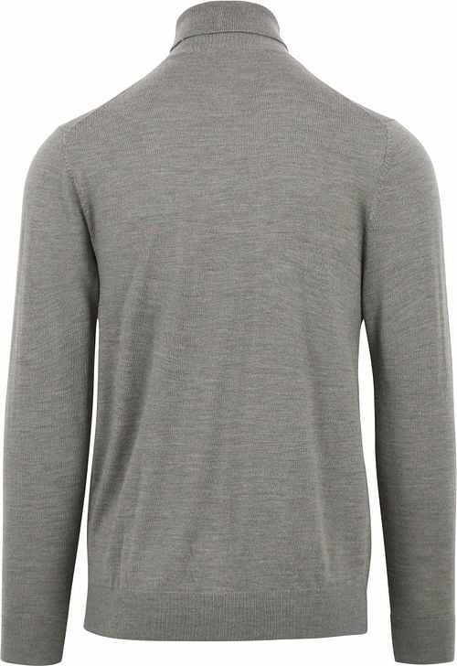 Profuomo Pull Col Roulé Merino Vert Product / Achterkant