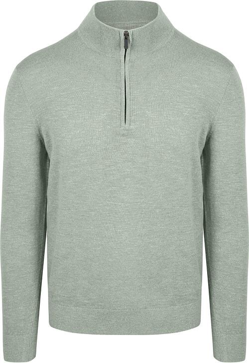 Suitable Slub Yarn Half Zip Trui Groen Product