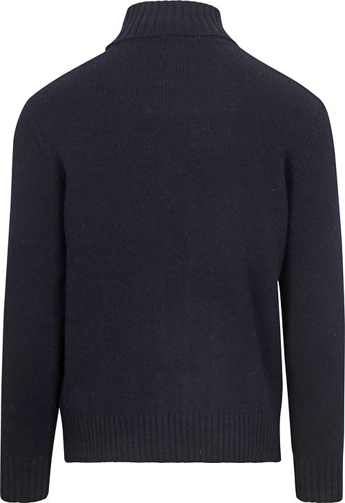 Suitable Turtleneck Cable Wool Navy Product / Achterkant