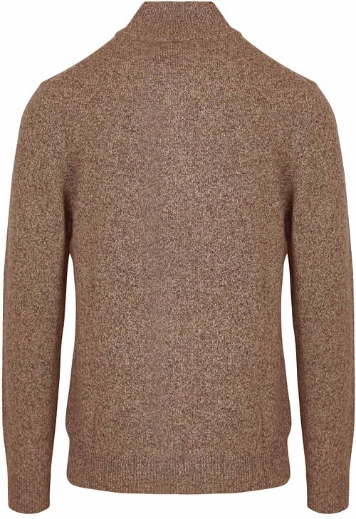 Profuomo Half Zip Pullover Lambswool Melange Camel Product / Achterkant