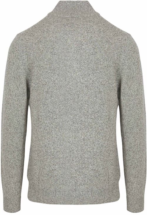 Profuomo Half Zip Pullover Lammwolle Melange Grau Product / Achterkant