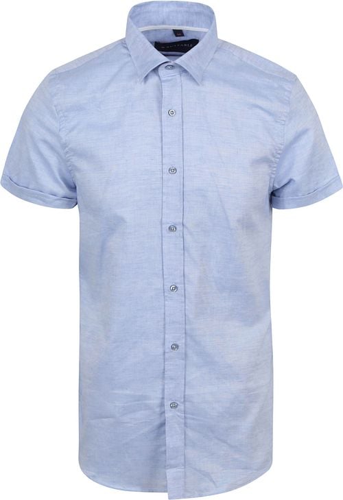 Suitable Short Sleeve Overhemd Linnen Lichtblauw Product