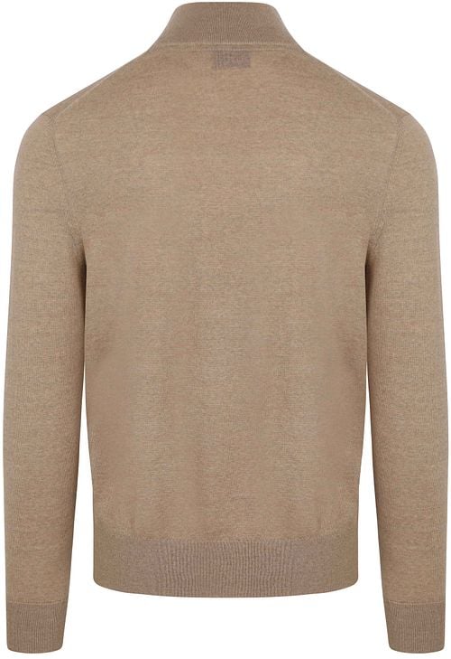 Suitable Merino Half Zip Sweater Beige Product / Achterkant
