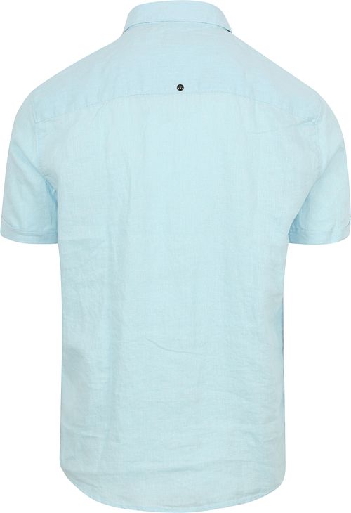 No Excess Short Sleeve Shirt Linen Light Blue Product / Achterkant