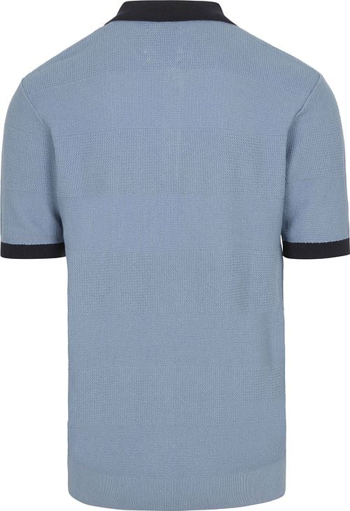 Scotch And Soda Knitted Polo Shirt Structure Blue Product / Achterkant
