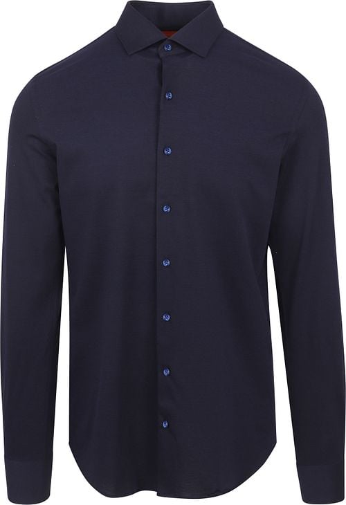 Suitable Knitted Pique Overhemd Navy Model / Voorkant