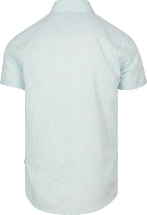 Suitable Short Sleeves Shirt Cotton Slub Light Green Product / Achterkant