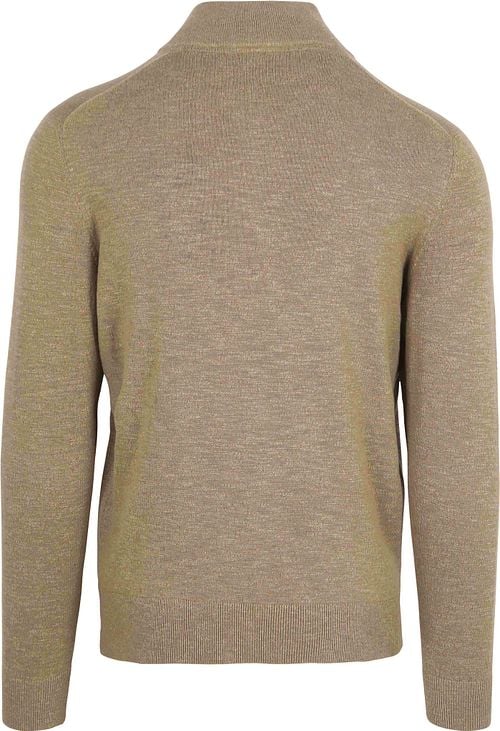 Suitable Slub Yarn Half Zip Pullover Beige Product / Achterkant
