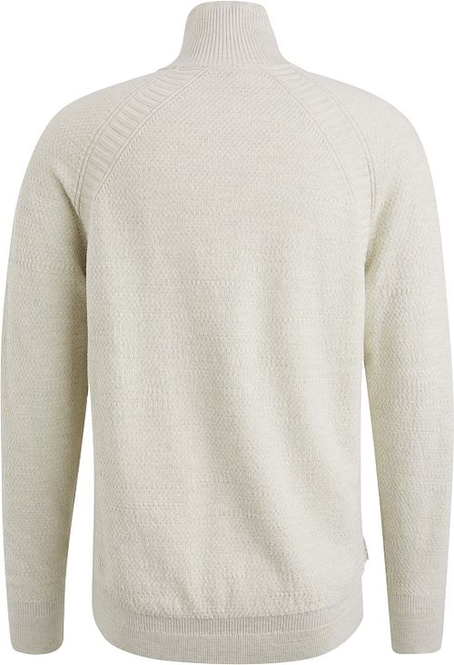 Cast Iron Knitted Half Zip Pullover Ecru Product / Achterkant
