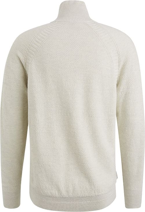 Cast Iron Knitted Half Zip Trui Ecru Product / Achterkant