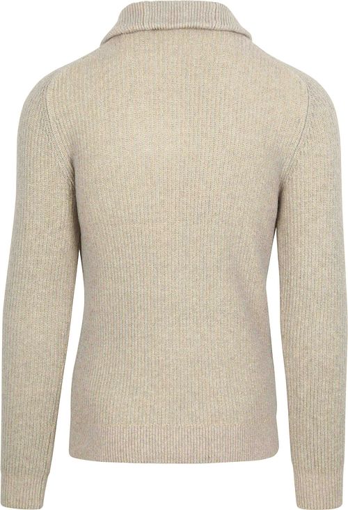 No Excess Halfzip Pullover Two Coloured Melange Greige Product / Achterkant