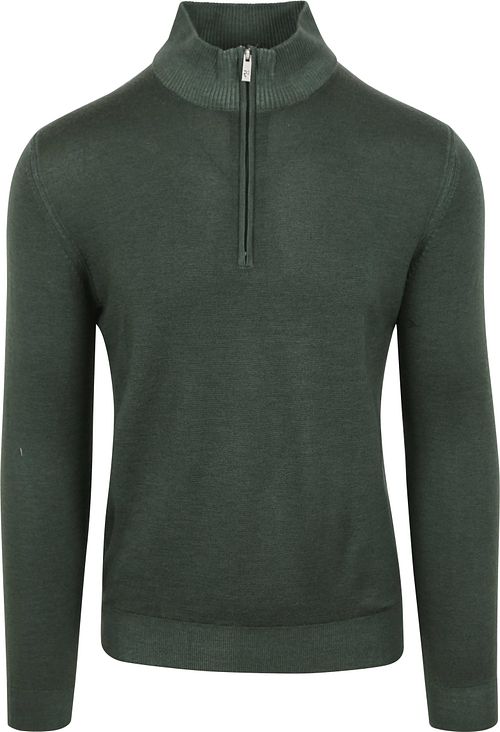 R2 Half Zip Pull Laine Merino Vert Foncé Product