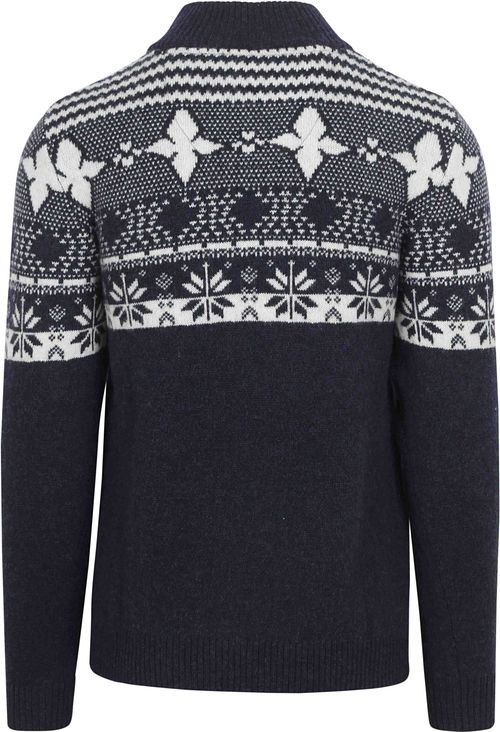 Suitable Odde Half Zip Pullover Wool Blend Navy Product / Achterkant