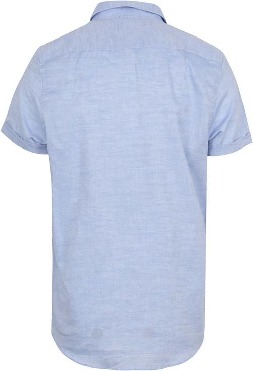 Suitable Short Sleeve Overhemd Linnen Lichtblauw Product / Achterkant