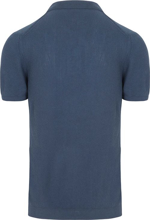 Suitable Respect Polo Structure Knit Blauw Product / Achterkant